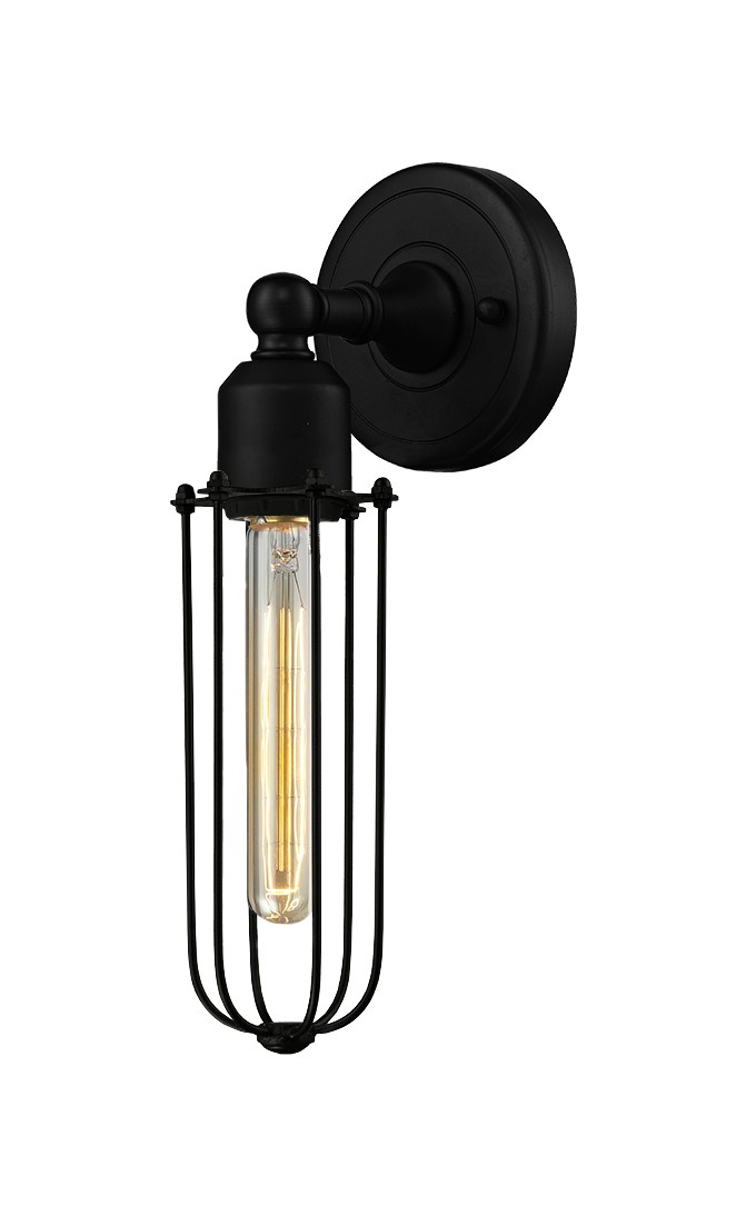 One Light Wall Sconce by Innovations - Austere Collection, Matte Black Finish - 900-1W-BK-CE225-BK