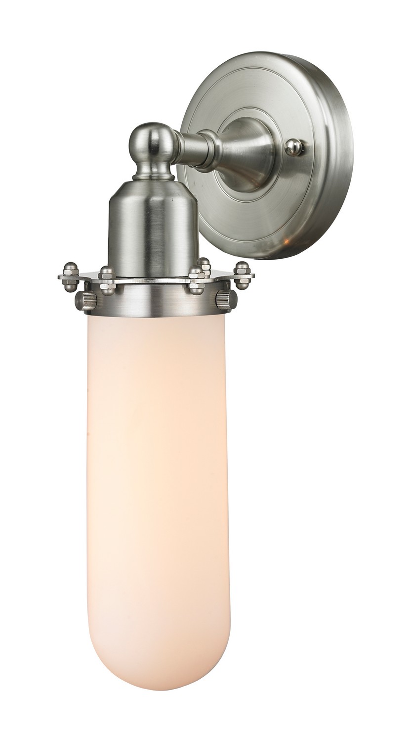 One Light Wall Sconce by Innovations - Austere Collection, Brushed Satin Nickel Finish - 900-1W-SN-CE228-SN-W