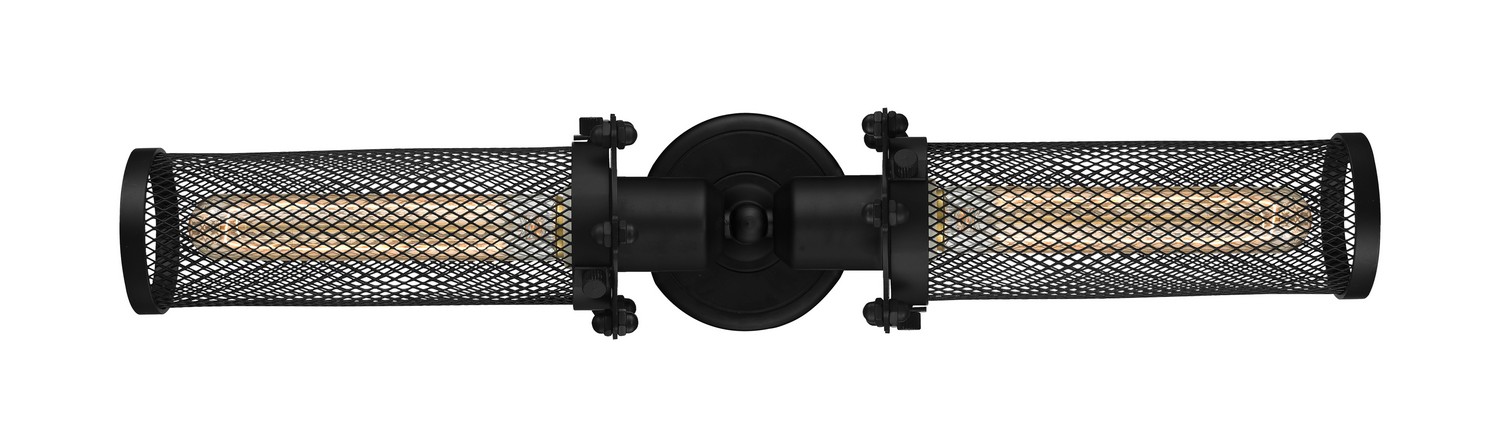 Two Light Bath Vanity by Innovations - Austere Collection, Matte Black Finish - 900-2W-BK-CE216-BK