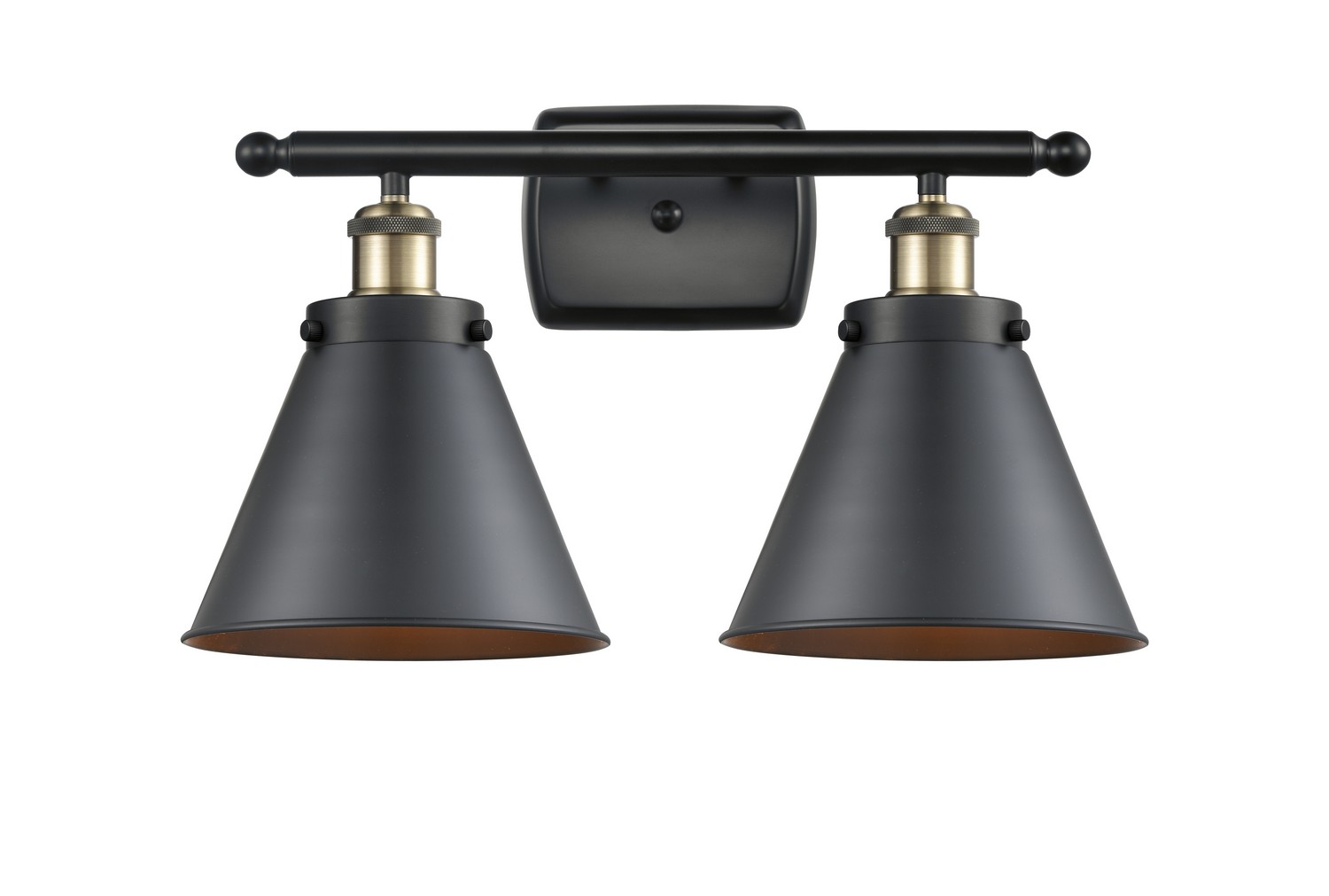 Two Light Bath Vanity by Innovations - Ballston Urban Collection, Black Antique Brass Finish - 916-2W-BAB-M13-BK