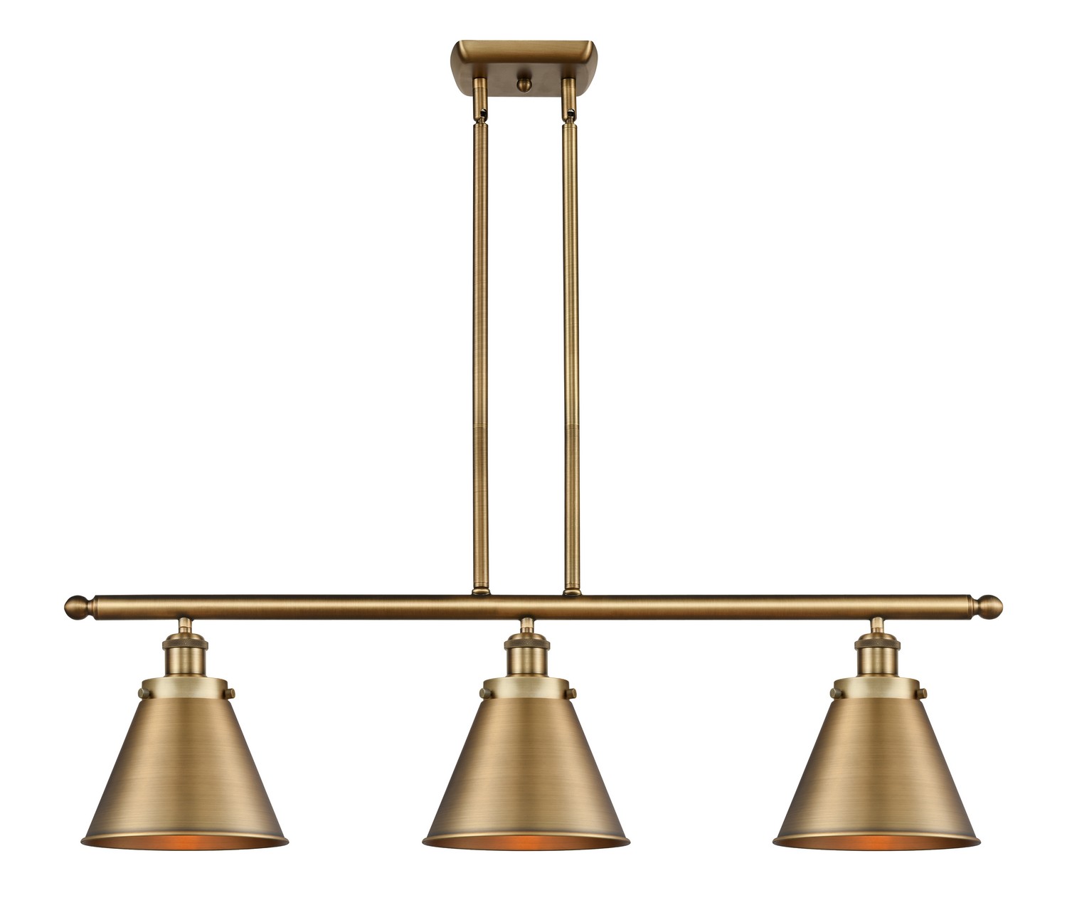 Three Light Island Pendant by Innovations - Ballston Urban Collection, Brushed Brass Finish - 916-3I-BB-M13-BB