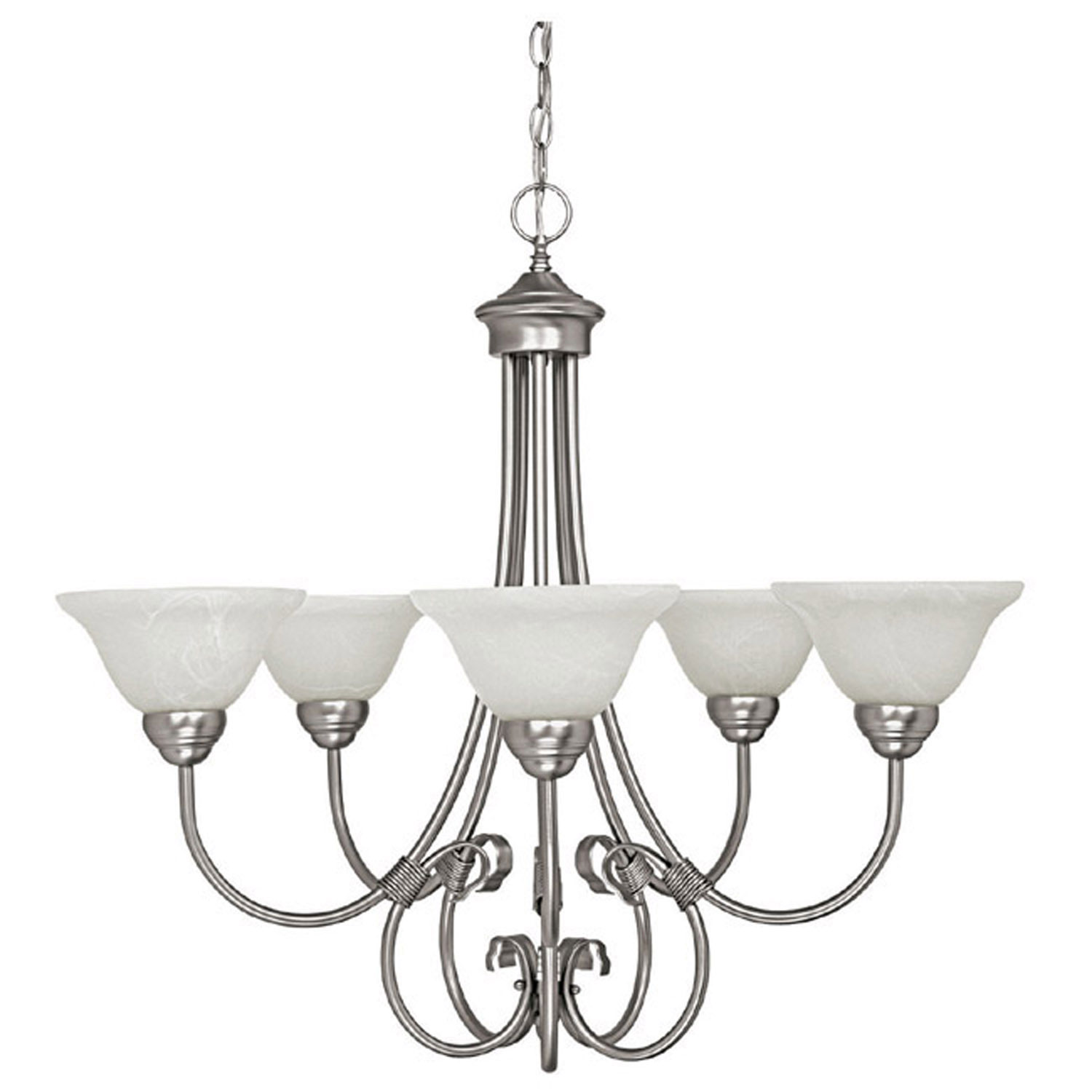 Capital Lighting Hometown Five Light Chandelier in Matte Nickel - 3226MN-220