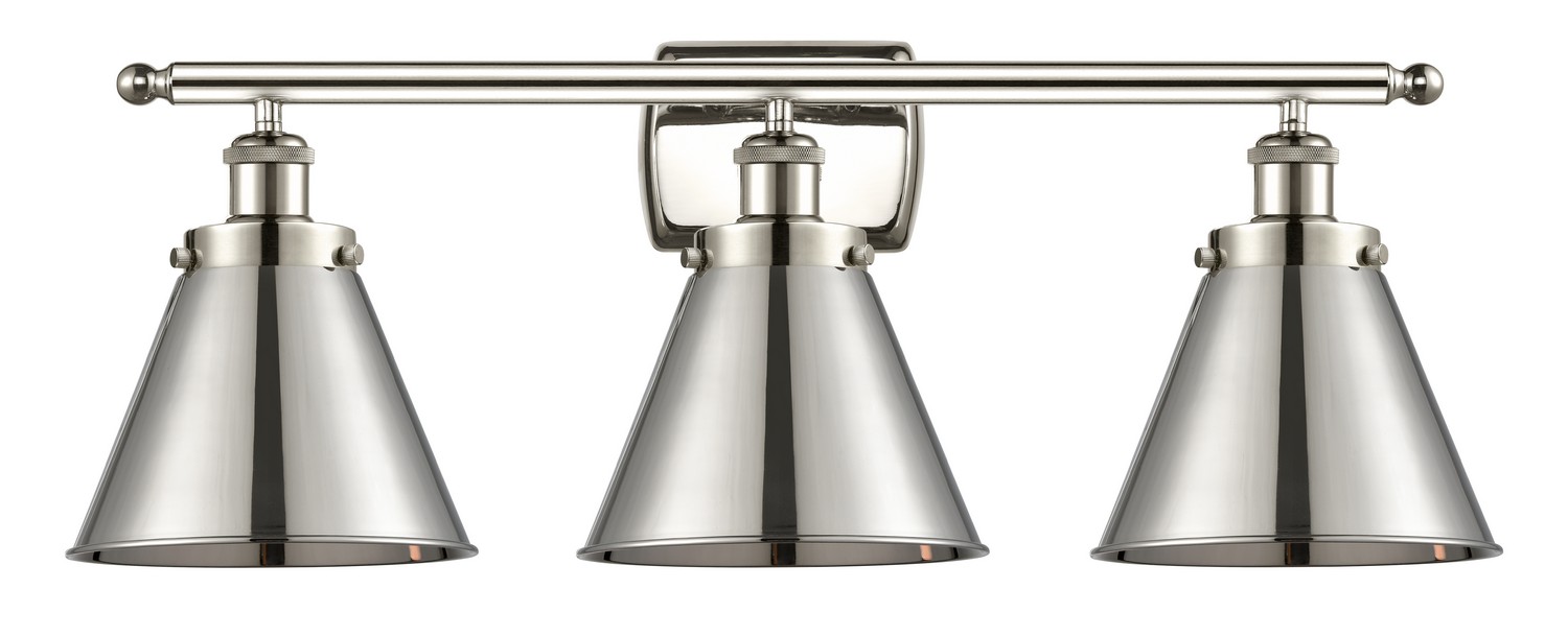 Three Light Bath Vanity by Innovations - Ballston Urban Collection, Polished Nickel Finish - 916-3W-PN-M13-PN