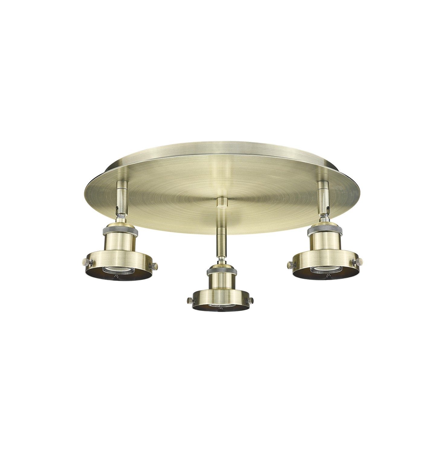 Three Light Semi-Flush Mount by Innovations - Ballston Urban Collection, Antique Brass Finish - 916-3C-AB