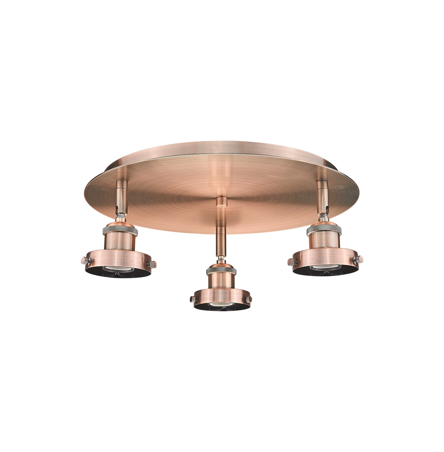Three Light Semi-Flush Mount by Innovations - Ballston Urban Collection, Antique Copper Finish - 916-3C-AC