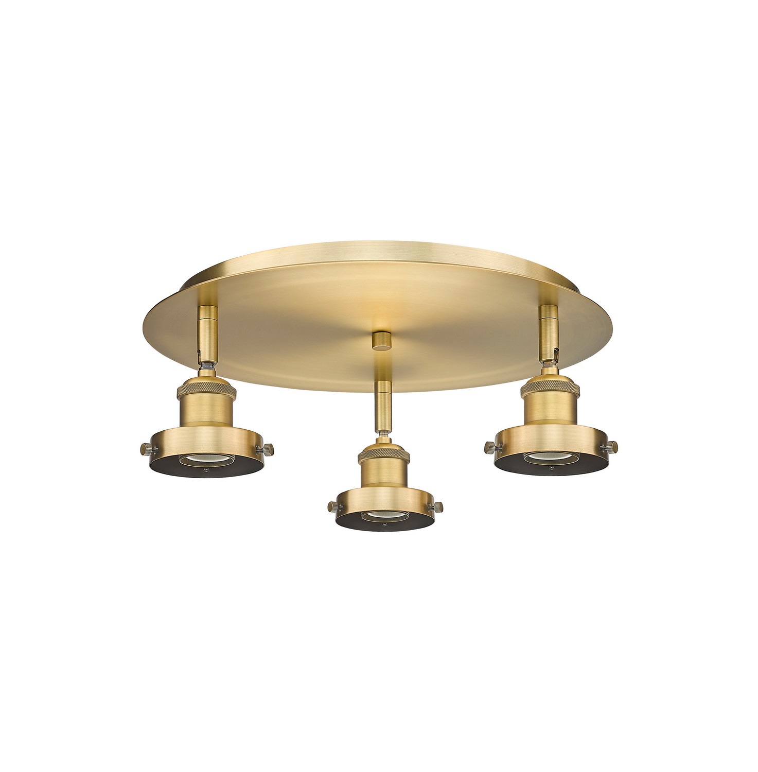 Three Light Semi-Flush Mount by Innovations - Ballston Urban Collection, Brushed Brass Finish - 916-3C-BB