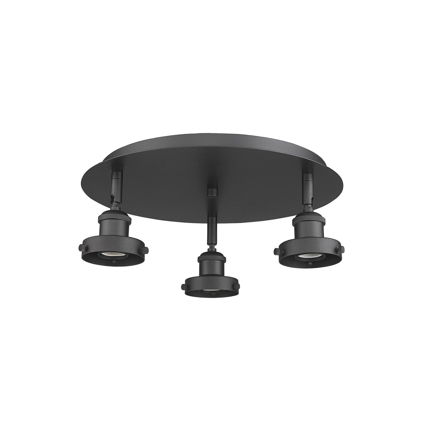 Three Light Semi-Flush Mount by Innovations - Ballston Urban Collection, Matte Black Finish - 916-3C-BK
