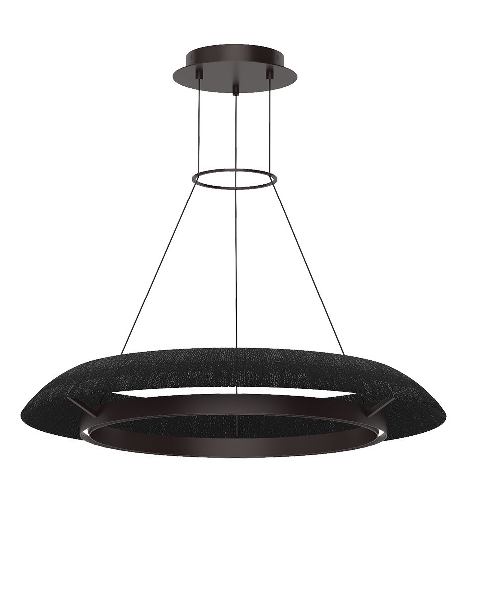 Visual Comfort Modern Collection SLCH55927WBKBZ Sean Lavin Noa 1 Light 32.8 inch Bronze Chandelier Ceiling Light in Washed Black Sea Grass