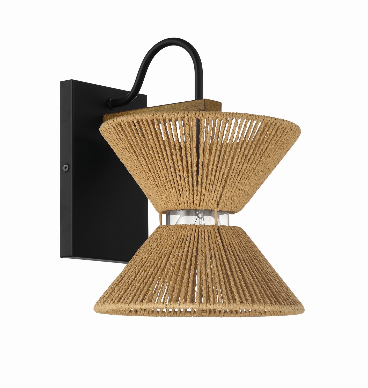 Photos - Chandelier / Lamp Craftmade Serena 1-Light Wall Sconce in Flat Black with Walnut 58561-FBWAL