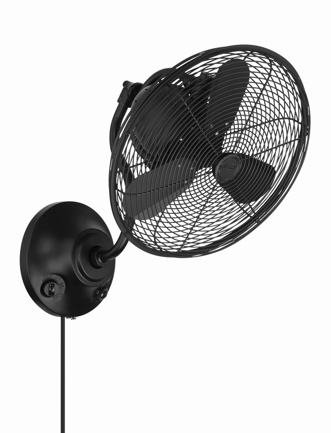 Product image for Craftmade BW116FB3 14" Bellows I Indoor/Outdoor (Damp) in Flat Black w/ Flat Black Blades