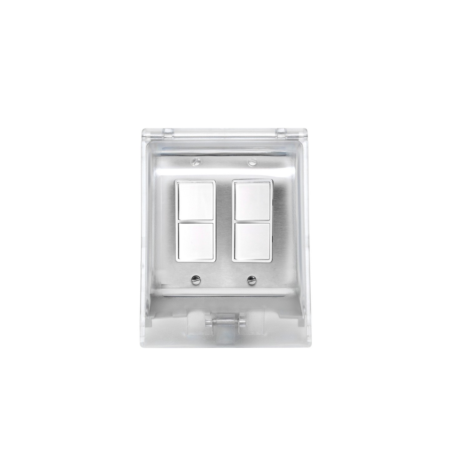 Eurofase EFDWWPS Flush Mount Dual Duplex Stack Switch With Weatherproof Cover and Gang Box (Stainless Steel)