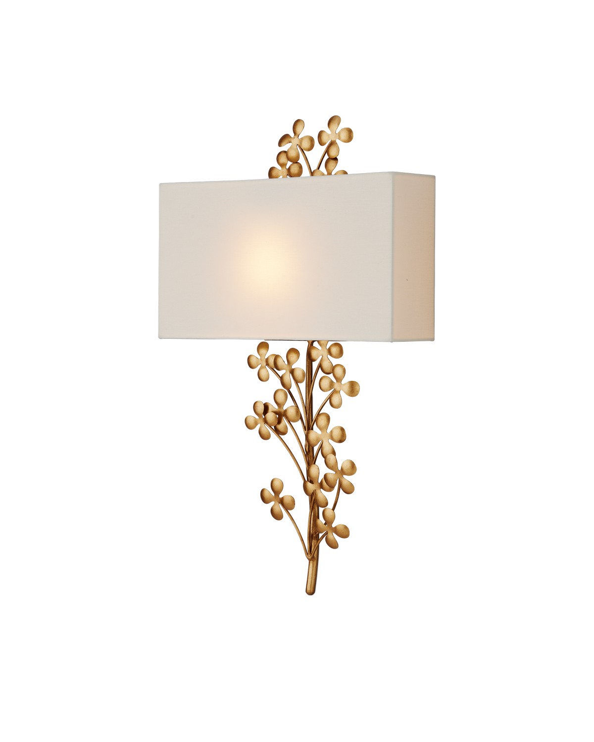 Currey & Company 5900-0056 Cloverfield 1 Light 15 inch Contemporary Gold Leaf and Contemporary Gold ADA Wall Sconce Wall Light