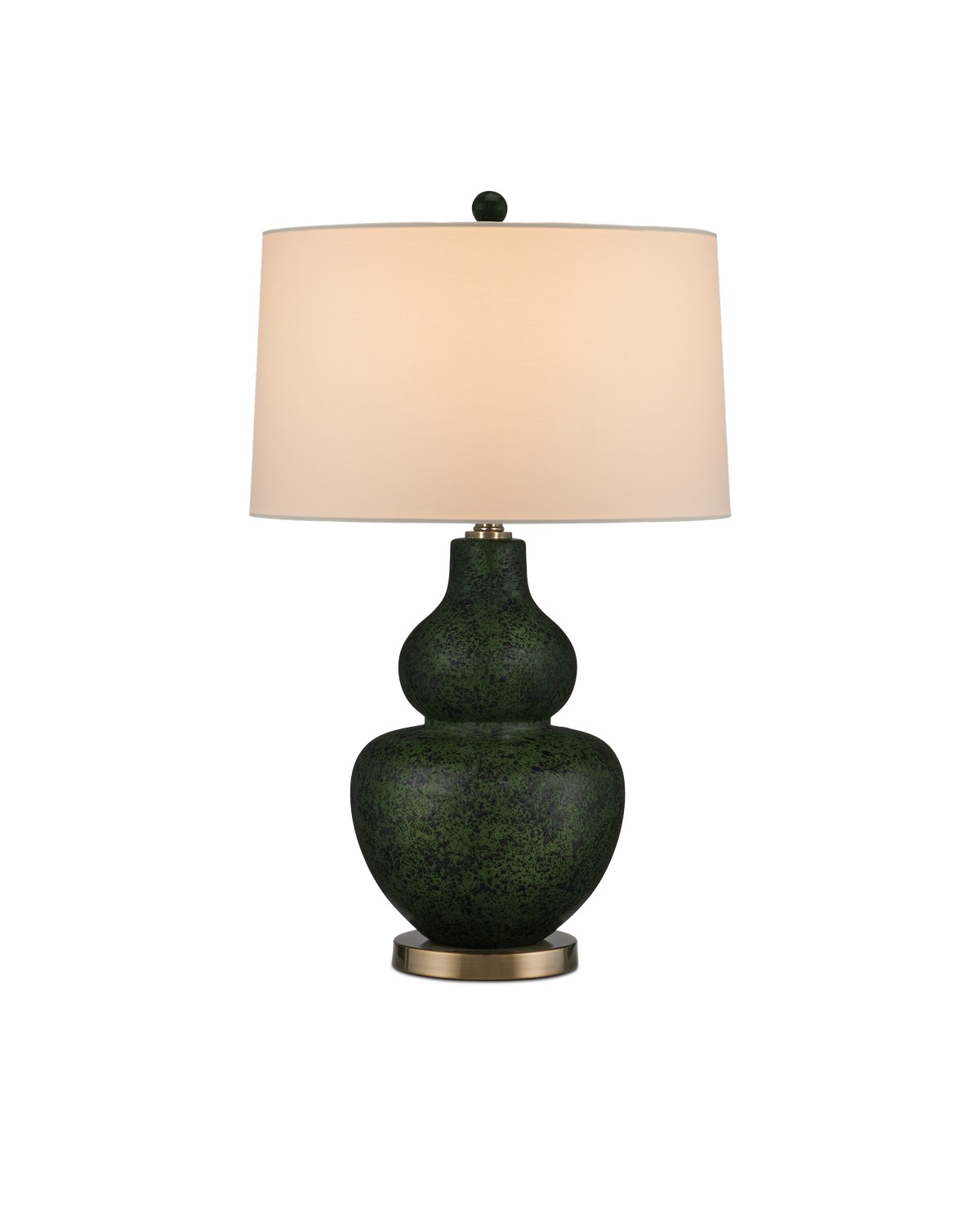 Photos - Chandelier / Lamp Currey & Company Moss Green Antique Brass Table Lamp from the Kinnaird Collection 6000-0967