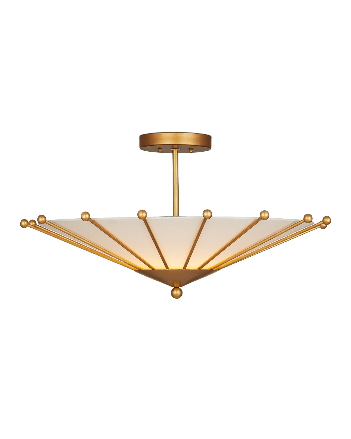 Photos - Chandelier / Lamp Currey & Company Contemporary Gold Leaf Off-White Semi-Flush Mount from the Epoch Collection 9000-1225