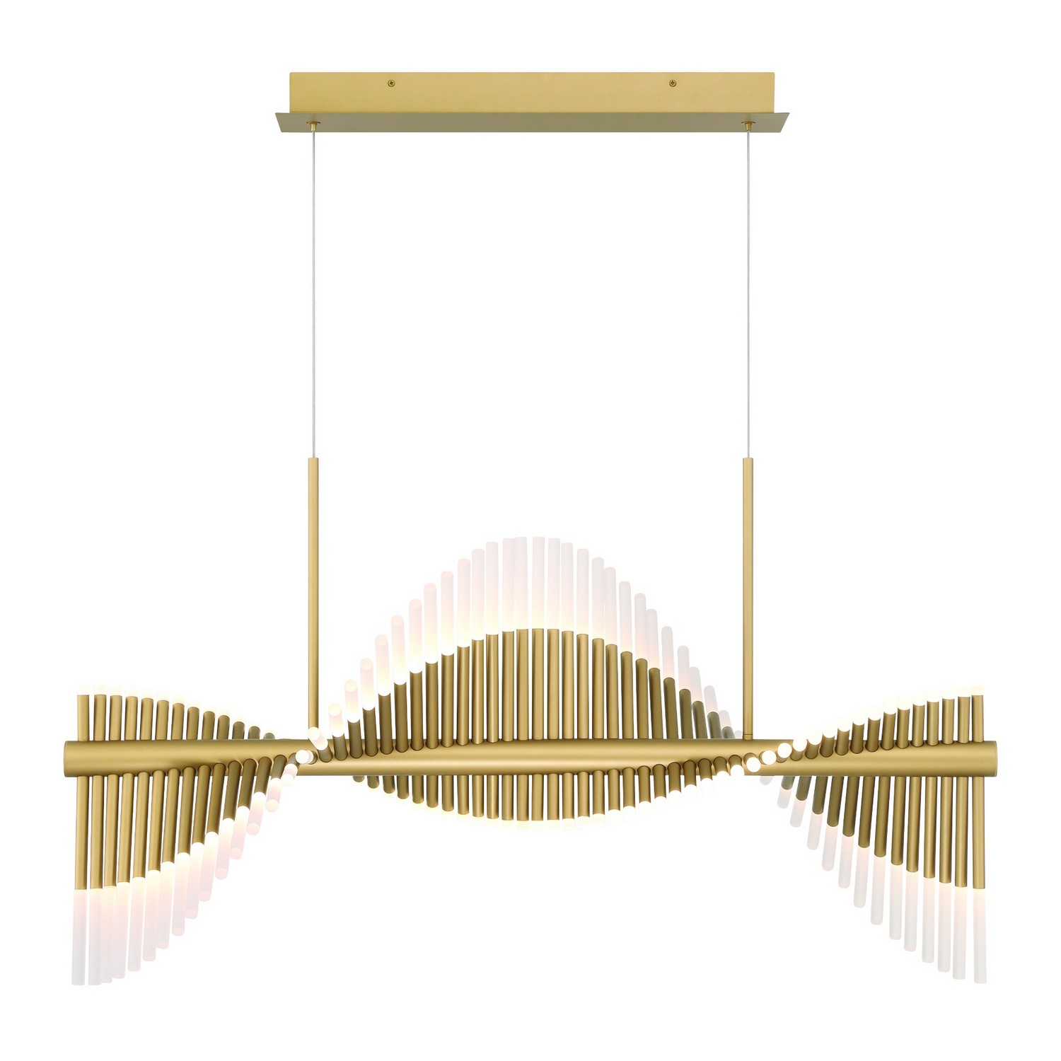 Eurofase 47125-018 Voltik Linear Chandelier Ceiling Light in Gold