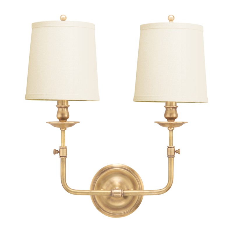 Hudson Valley Logan Two Light Wall Sconce in Aged Brass - 172-AGB