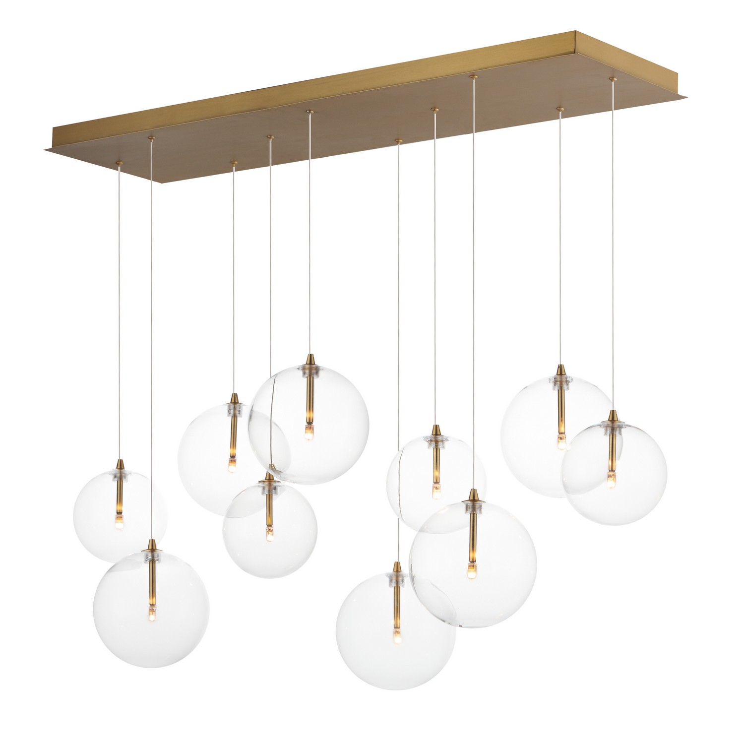Natural Aged Brass LED Pendant from the Global Collection