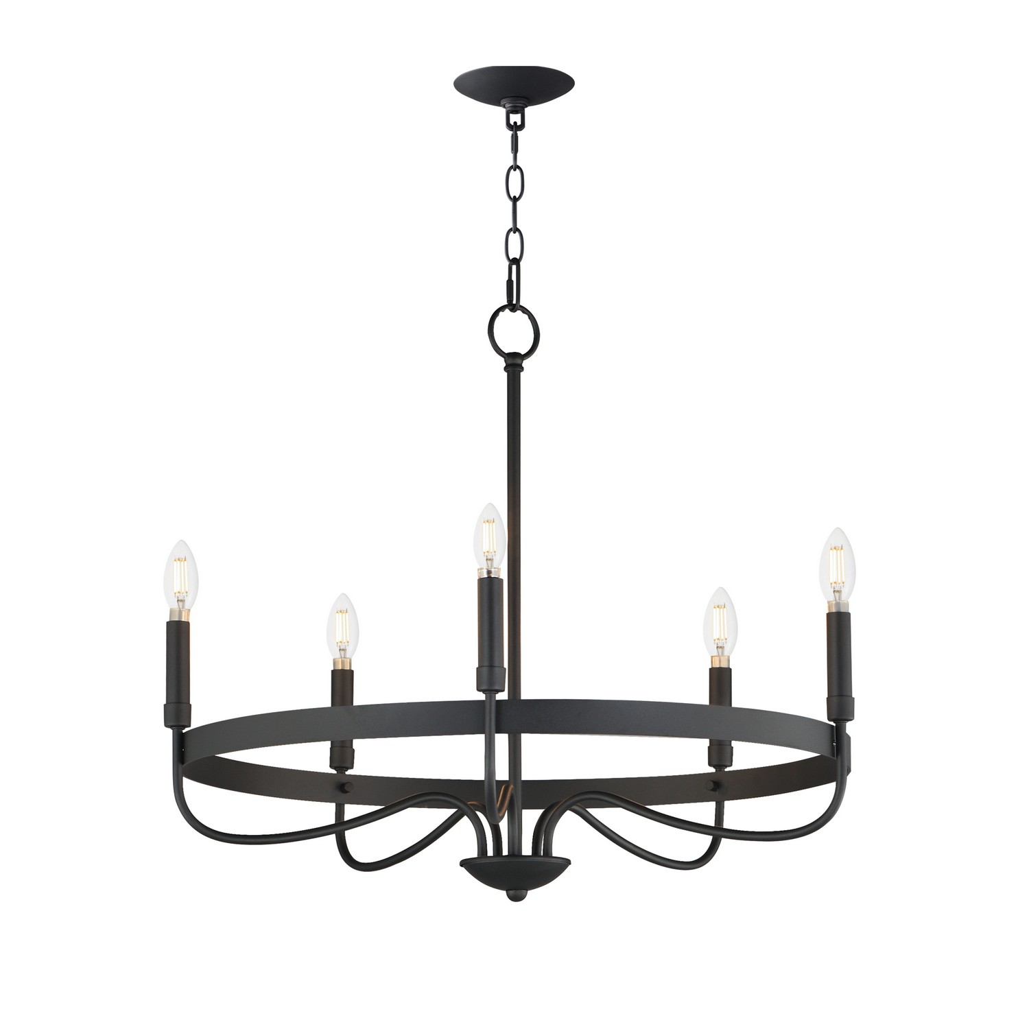 Photos - Chandelier / Lamp MAXIM Lighting Black Five Light Chandelier from the Frankie Collection 14495BK