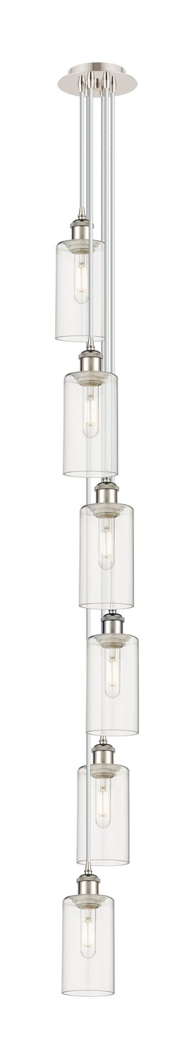 Six Light Pendant by Innovations - Downtown Urban Collection, Polished Nickel Finish - 106B-6P-PN-G434-7CL