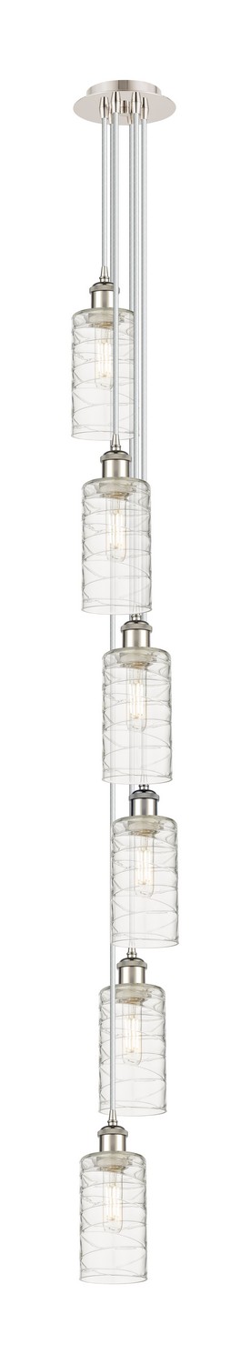 Six Light Pendant by Innovations - Downtown Urban Collection, Polished Nickel Finish - 106B-6P-PN-G434-7DE