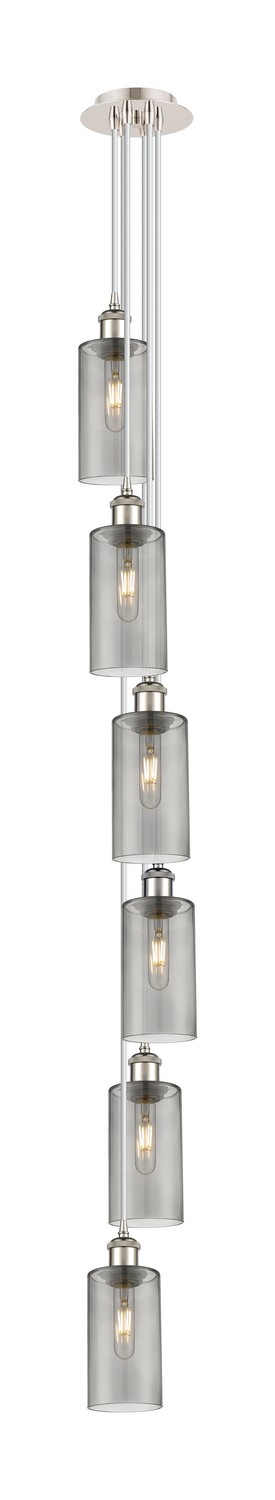 Six Light Pendant by Innovations - Downtown Urban Collection, Polished Nickel Finish - 106B-6P-PN-G434-7SM