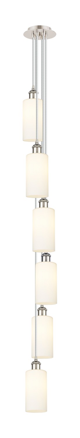Six Light Pendant by Innovations - Downtown Urban Collection, Polished Nickel Finish - 106B-6P-PN-G434-7WH