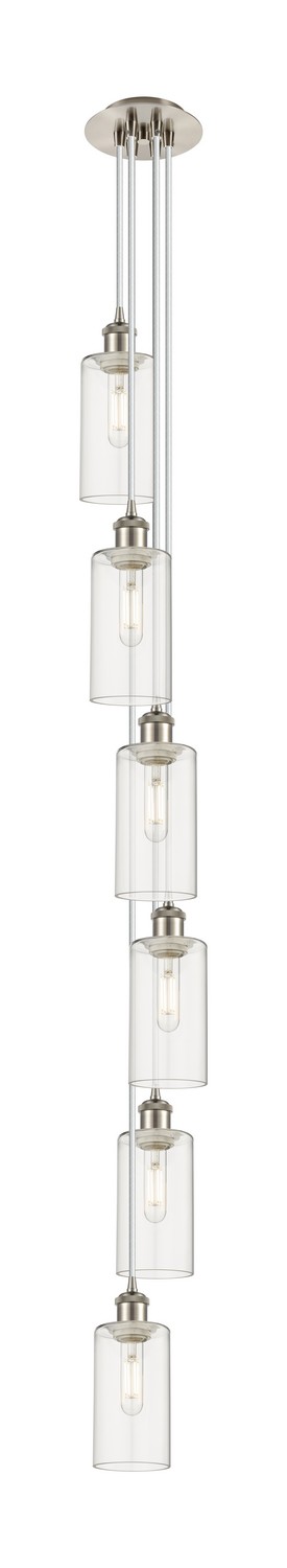 Six Light Pendant by Innovations - Downtown Urban Collection, Brushed Satin Nickel Finish - 106B-6P-SN-G434-7CL