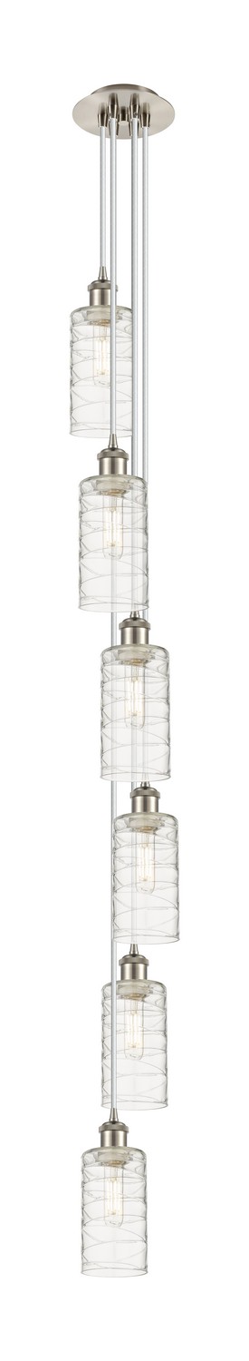 Six Light Pendant by Innovations - Downtown Urban Collection, Brushed Satin Nickel Finish - 106B-6P-SN-G434-7DE