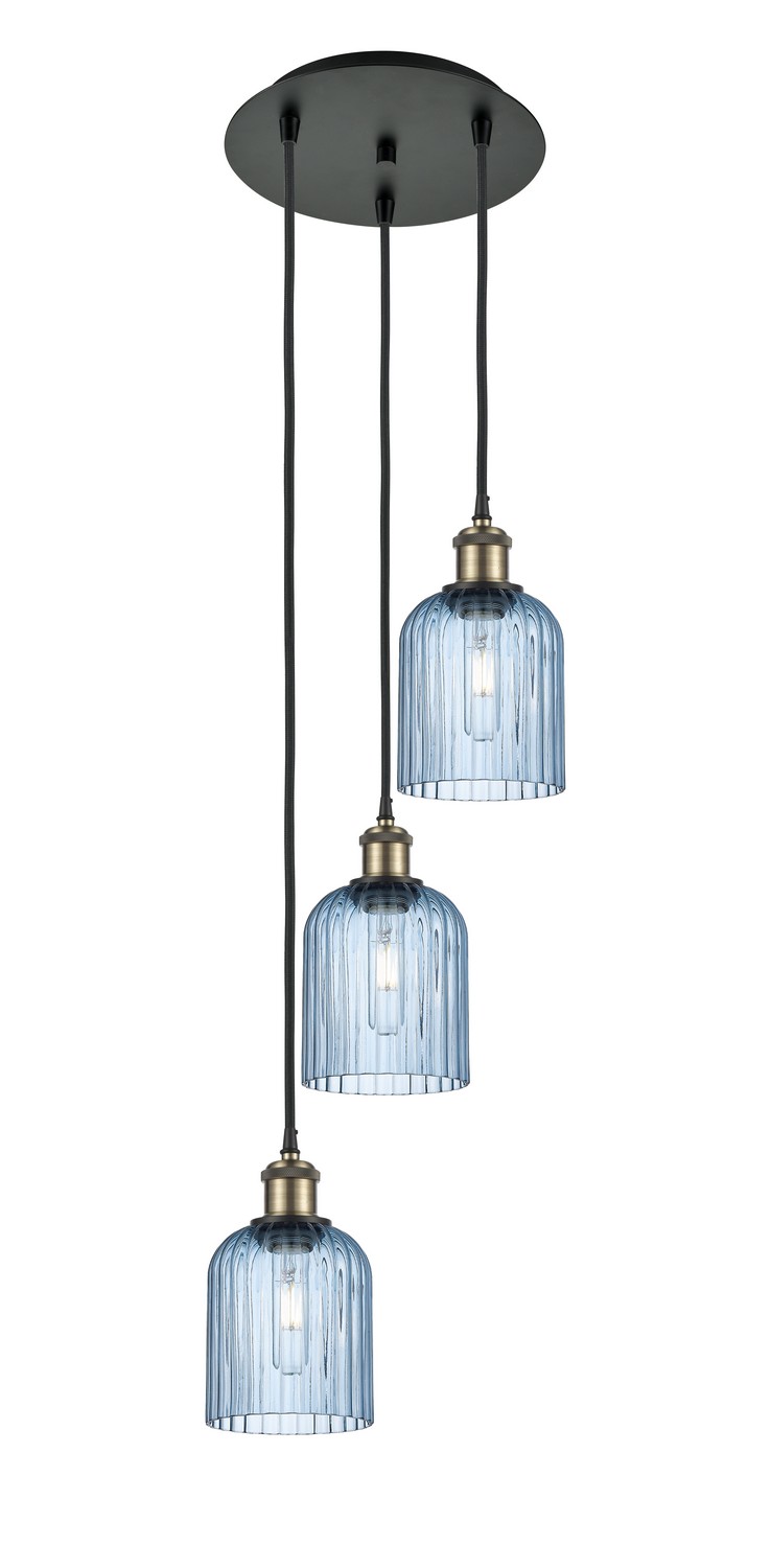 Three Light Pendant by Innovations - Ballston Collection, Black Antique Brass Finish - 113B-3P-BAB-G559-5BL