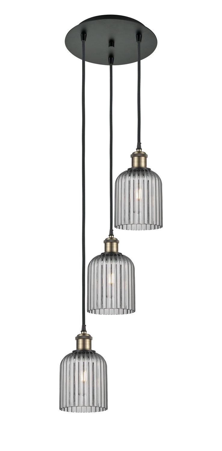 Three Light Pendant by Innovations - Ballston Collection, Black Antique Brass Finish - 113B-3P-BAB-G559-5SM
