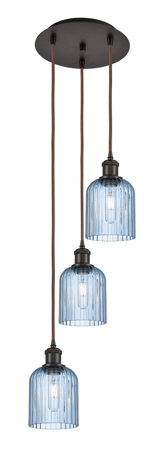 Three Light Pendant by Innovations - Ballston Collection, Oil Rubbed Bronze Finish - 113B-3P-OB-G559-5BL