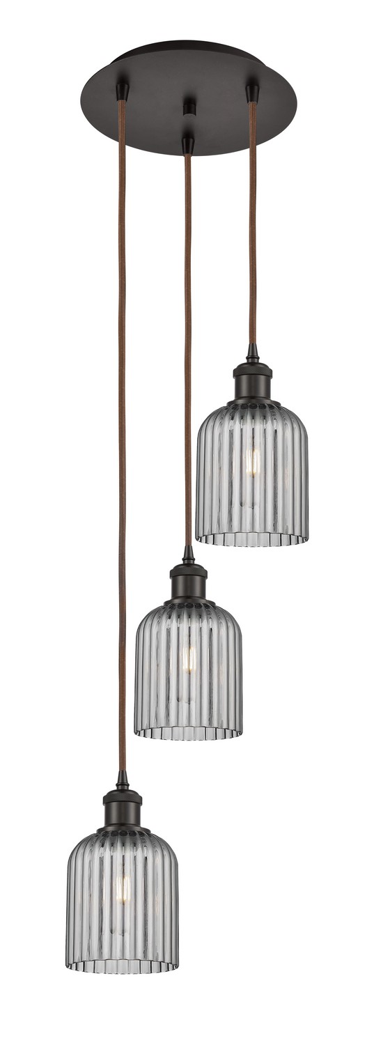 Three Light Pendant by Innovations - Ballston Collection, Oil Rubbed Bronze Finish - 113B-3P-OB-G559-5SM