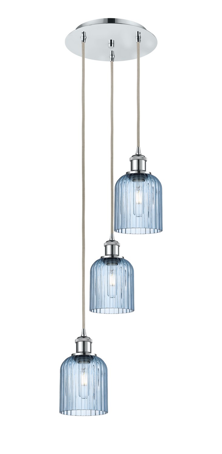Three Light Pendant by Innovations - Ballston Collection, Polished Chrome Finish - 113B-3P-PC-G559-5BL