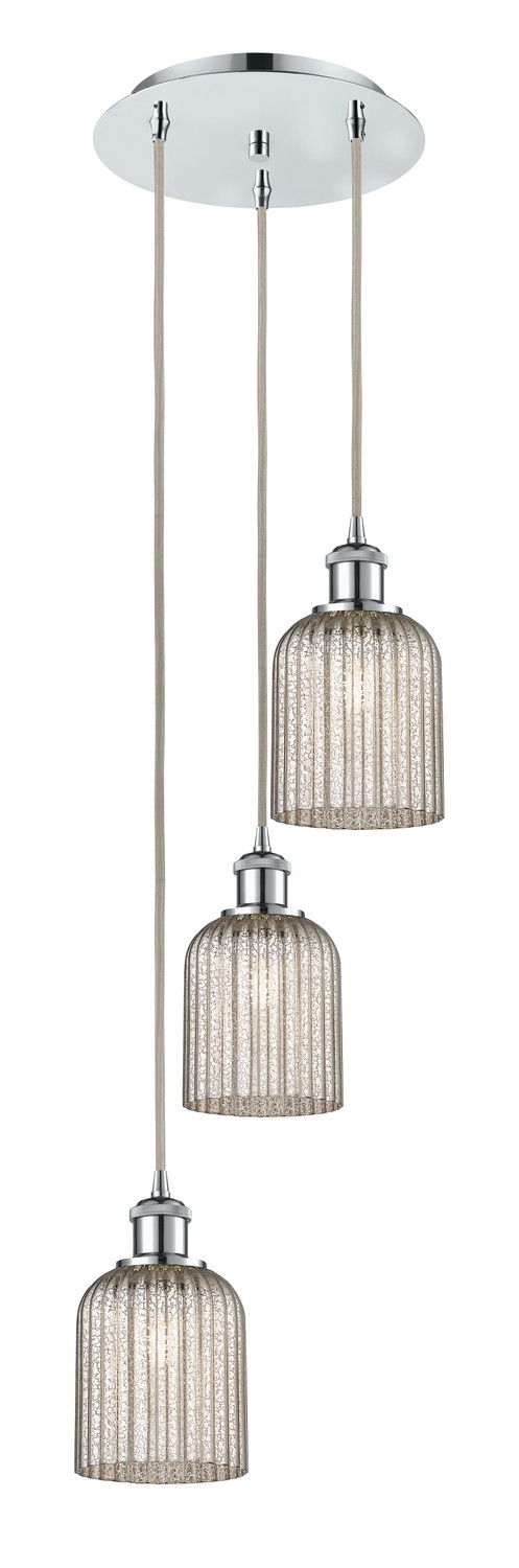 Three Light Pendant by Innovations - Ballston Collection, Polished Chrome Finish - 113B-3P-PC-G559-5ME