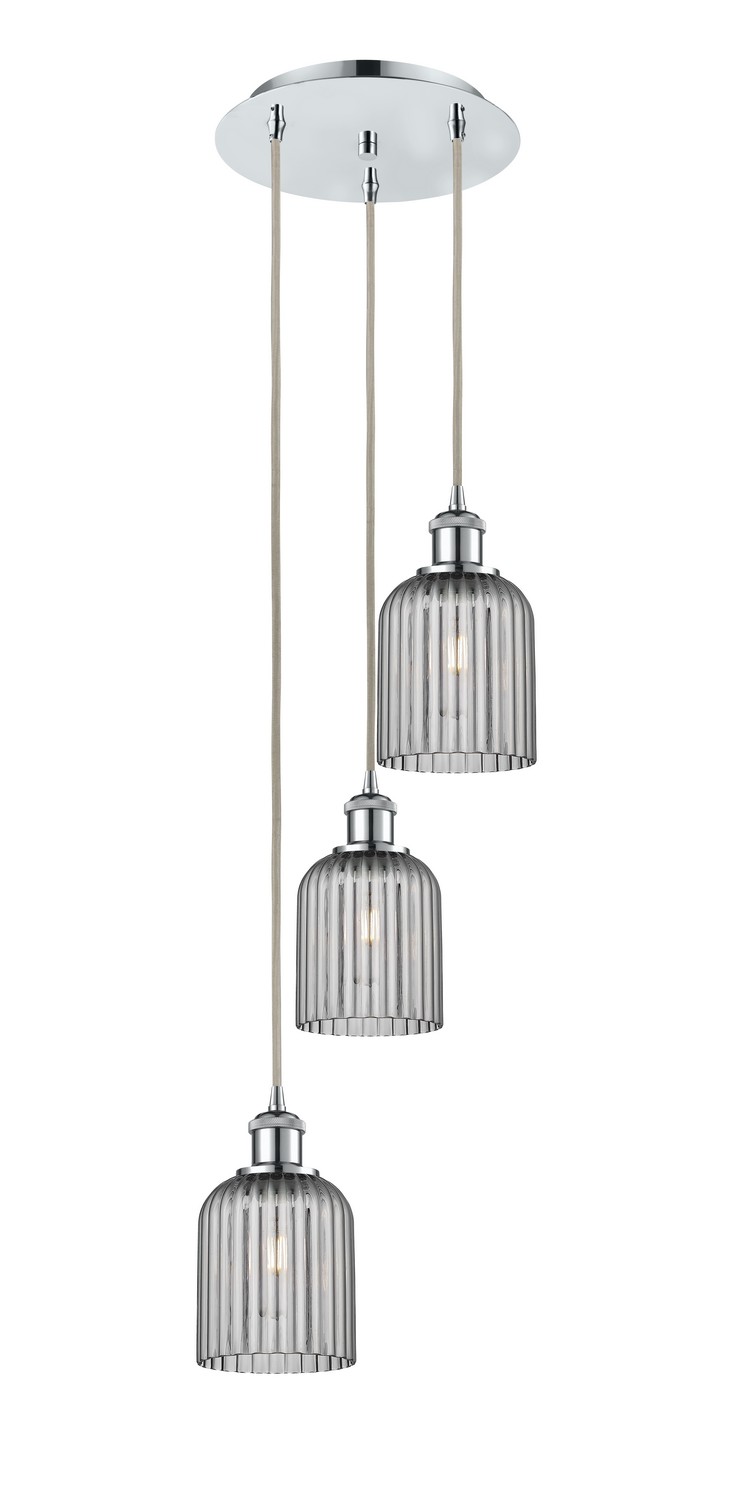 Three Light Pendant by Innovations - Ballston Collection, Polished Chrome Finish - 113B-3P-PC-G559-5SM