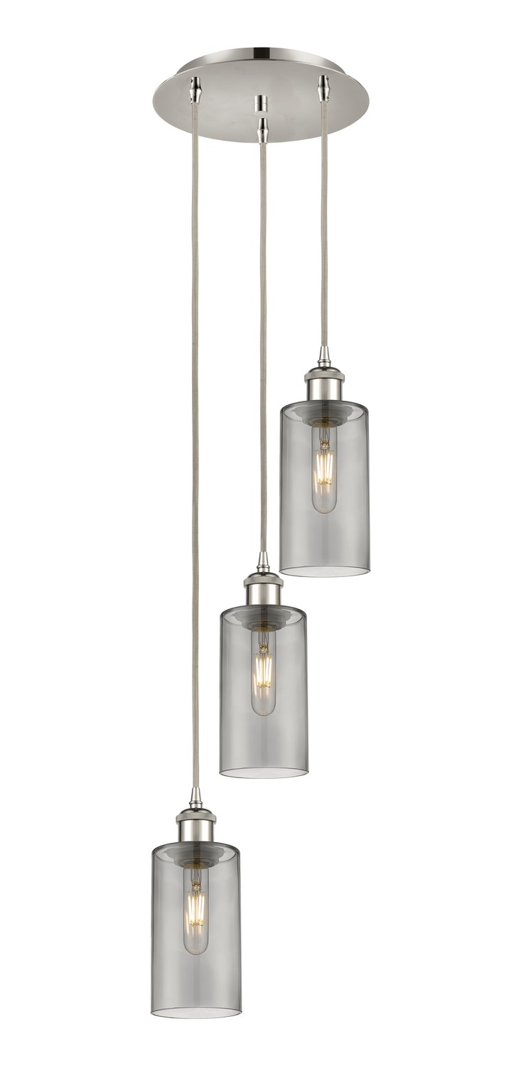 Three Light Pendant by Innovations - Downtown Urban Collection, Polished Nickel Finish - 113B-3P-PN-G434-7SM