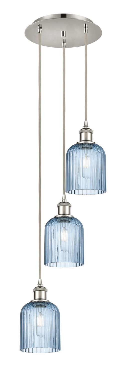 Three Light Pendant by Innovations - Ballston Collection, Polished Nickel Finish - 113B-3P-PN-G559-5BL