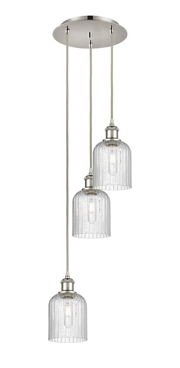 Three Light Pendant by Innovations - Ballston Collection, Polished Nickel Finish - 113B-3P-PN-G559-5SDY