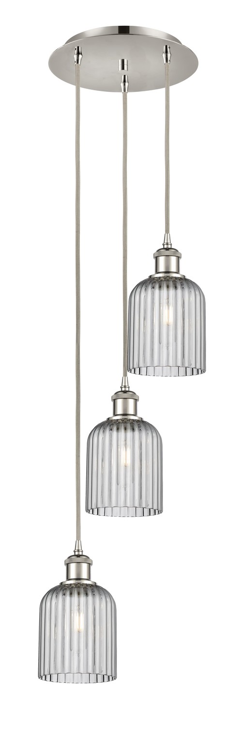 Three Light Pendant by Innovations - Ballston Collection, Polished Nickel Finish - 113B-3P-PN-G559-5SM