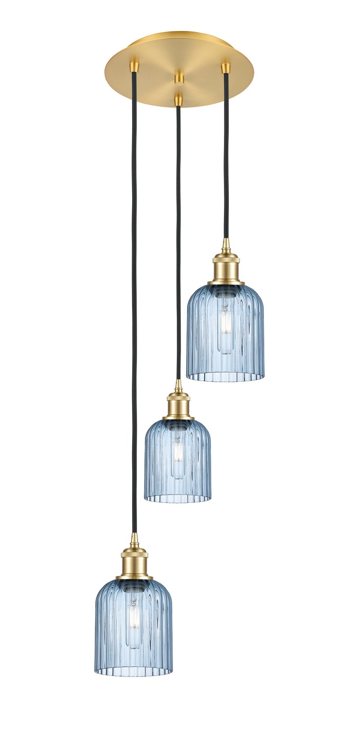 Three Light Pendant by Innovations - Ballston Collection, Satin Gold Finish - 113B-3P-SG-G559-5BL
