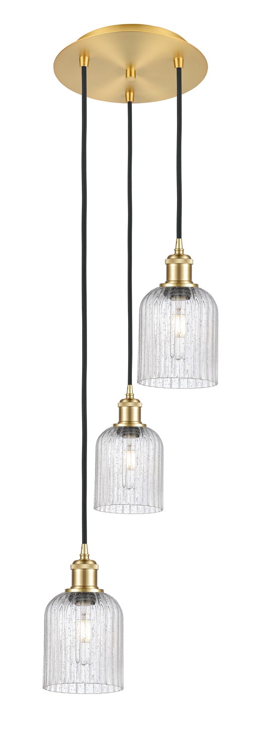 Three Light Pendant by Innovations - Ballston Collection, Satin Gold Finish - 113B-3P-SG-G559-5SDY