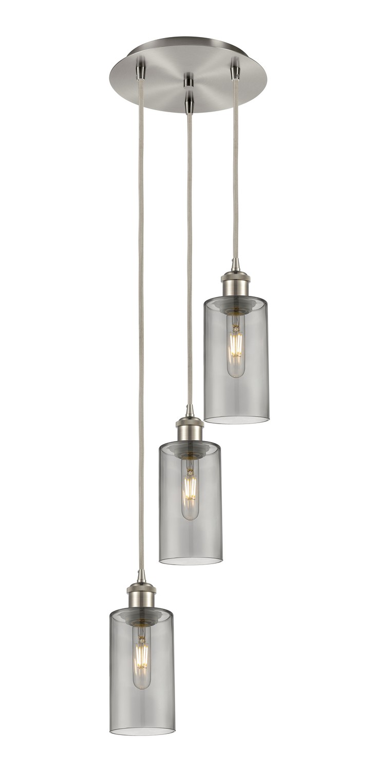 Three Light Pendant by Innovations - Downtown Urban Collection, Brushed Satin Nickel Finish - 113B-3P-SN-G434-7SM
