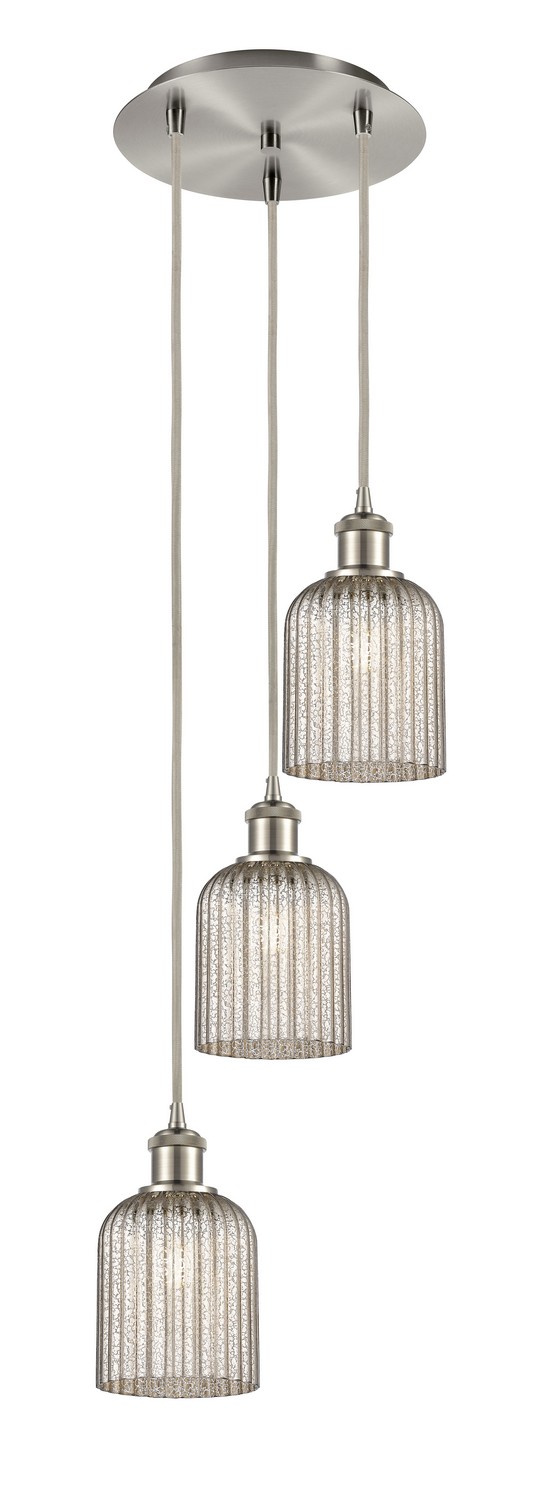 Three Light Pendant by Innovations - Ballston Collection, Brushed Satin Nickel Finish - 113B-3P-SN-G559-5ME