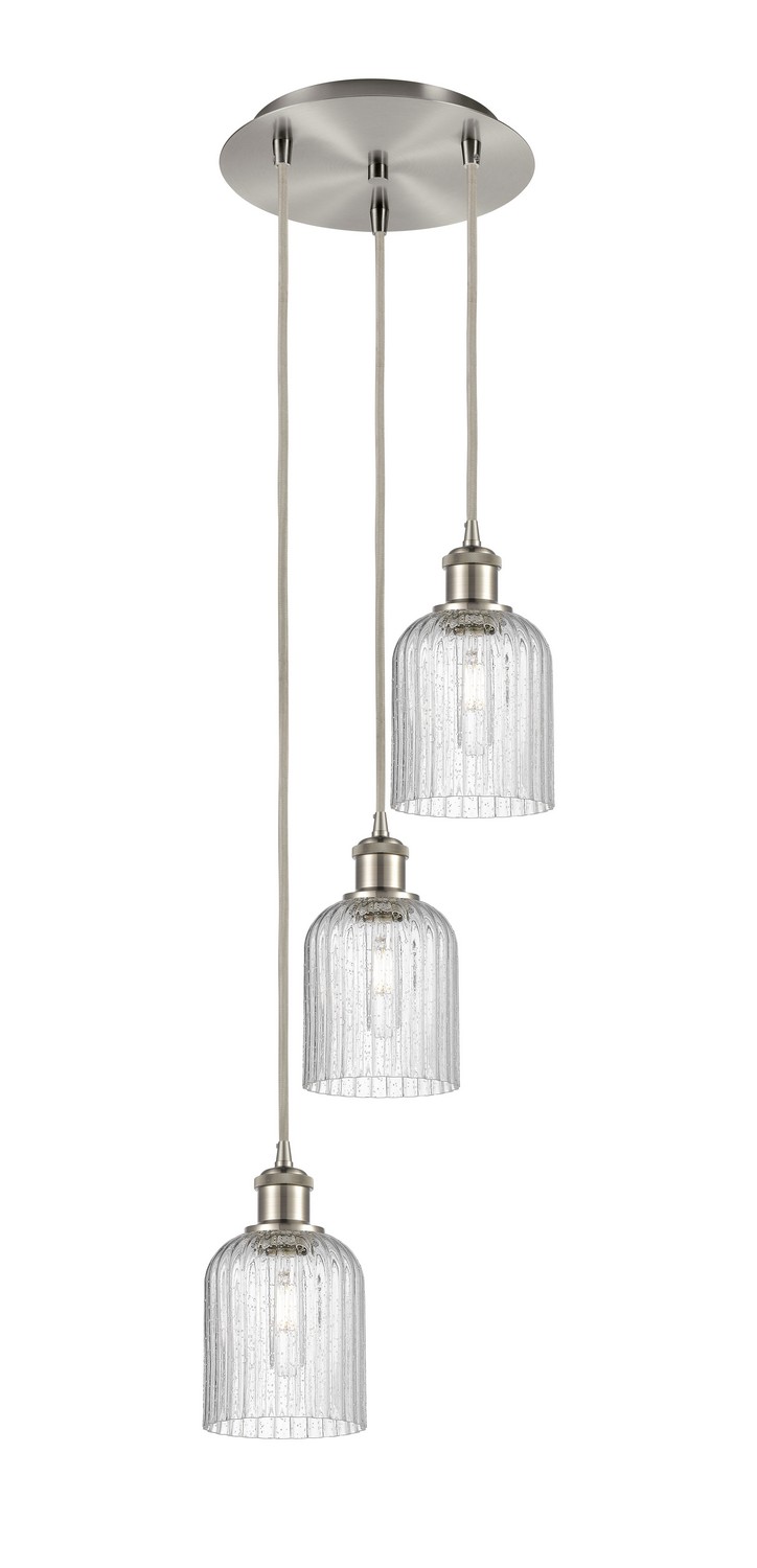 Three Light Pendant by Innovations - Ballston Collection, Brushed Satin Nickel Finish - 113B-3P-SN-G559-5SDY