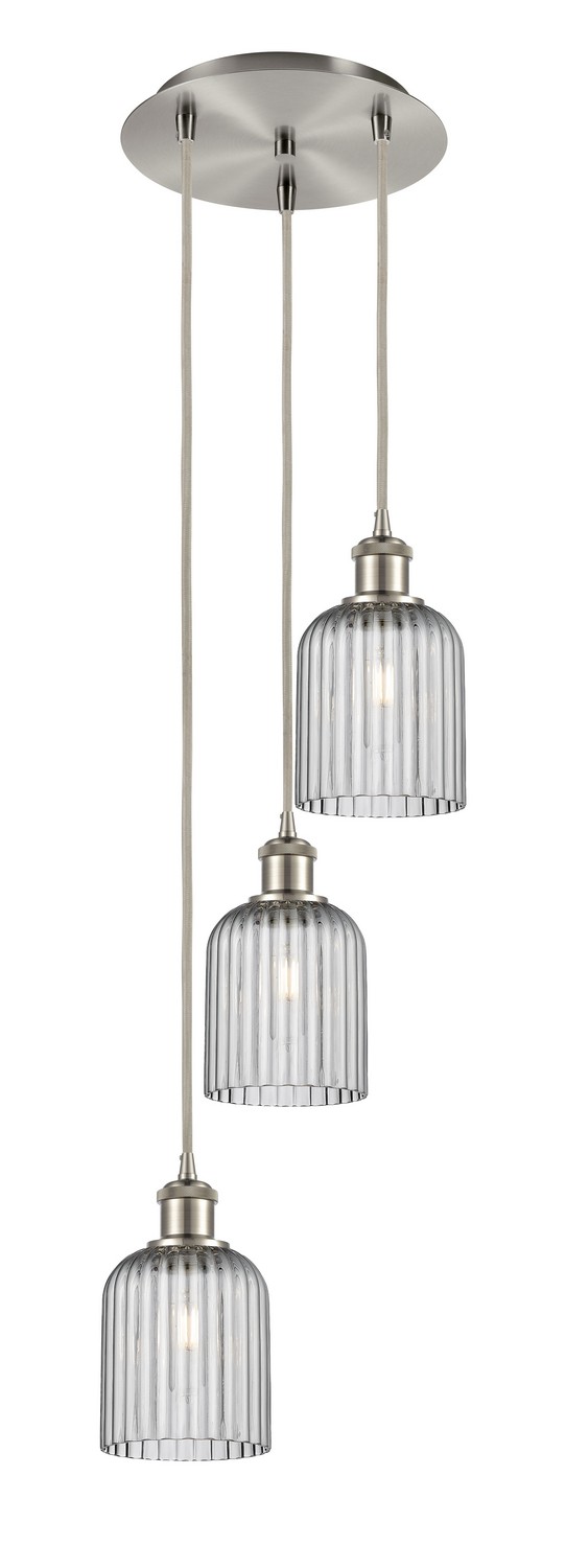 Three Light Pendant by Innovations - Ballston Collection, Brushed Satin Nickel Finish - 113B-3P-SN-G559-5SM