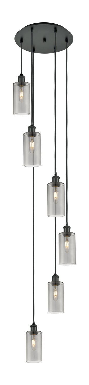 Six Light Pendant by Innovations - Downtown Urban Collection, Matte Black Finish - 116B-6P-BK-G434-7SM