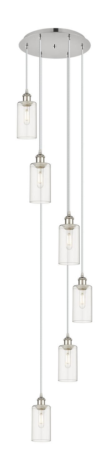 Six Light Pendant by Innovations - Downtown Urban Collection, Polished Nickel Finish - 116B-6P-PN-G434-7CL