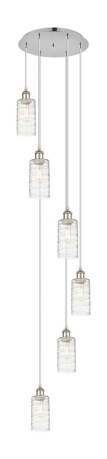 Six Light Pendant by Innovations - Downtown Urban Collection, Polished Nickel Finish - 116B-6P-PN-G434-7DE