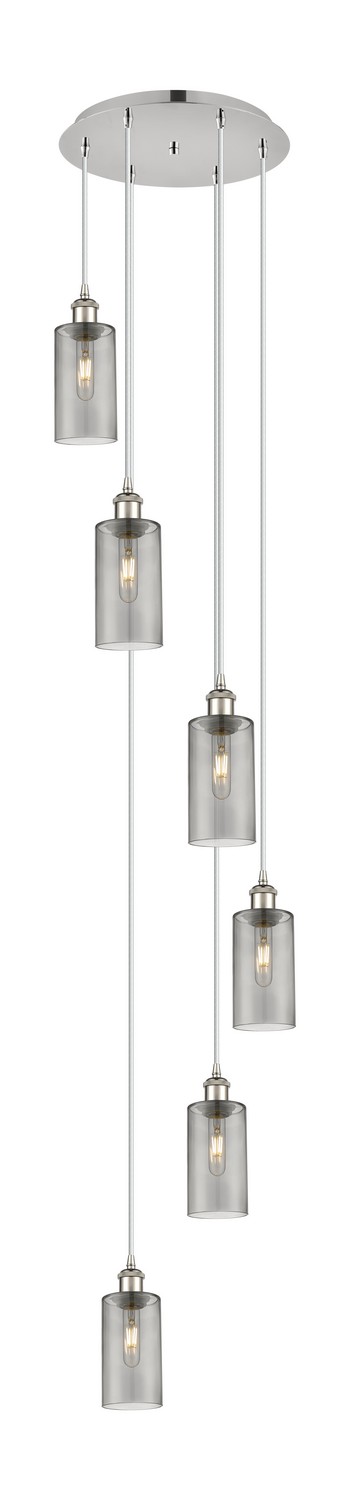 Six Light Pendant by Innovations - Downtown Urban Collection, Polished Nickel Finish - 116B-6P-PN-G434-7SM