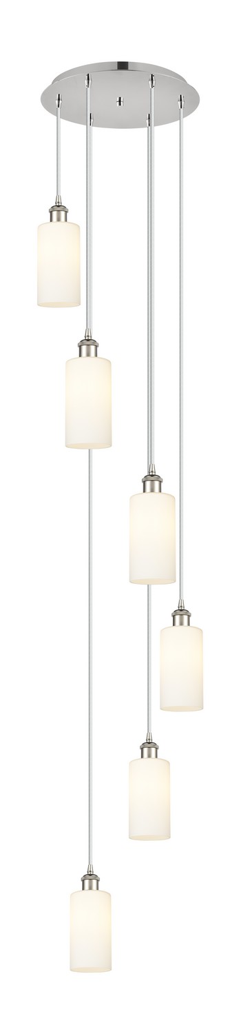 Six Light Pendant by Innovations - Downtown Urban Collection, Polished Nickel Finish - 116B-6P-PN-G434-7WH